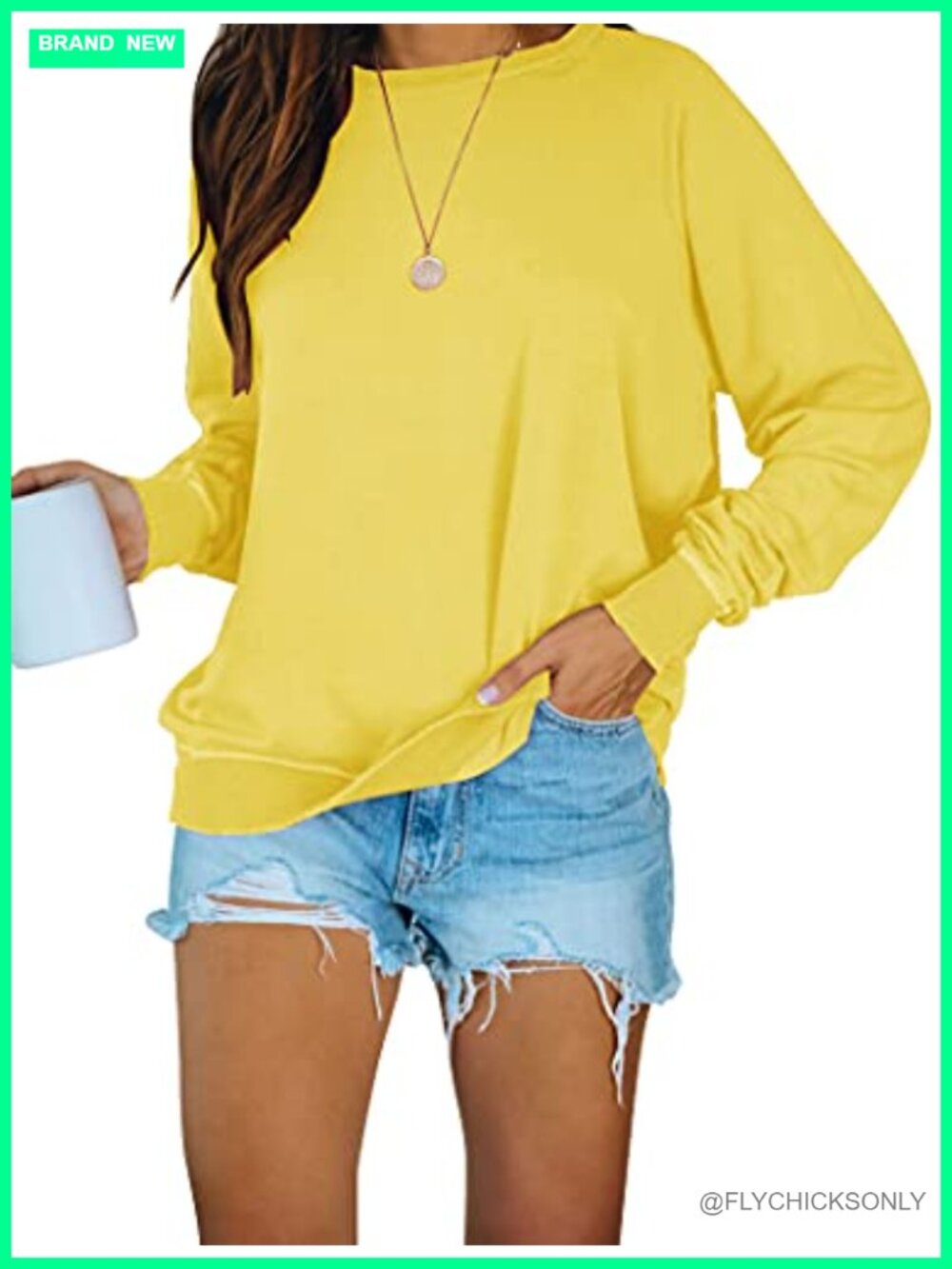 Womens Crew Neck Raglan Long Sleeve Sweatshirt Loose Tunic Pullover Top
